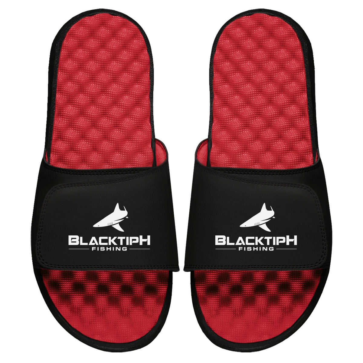 Black/Red Fishing Slides with EVA Midsole