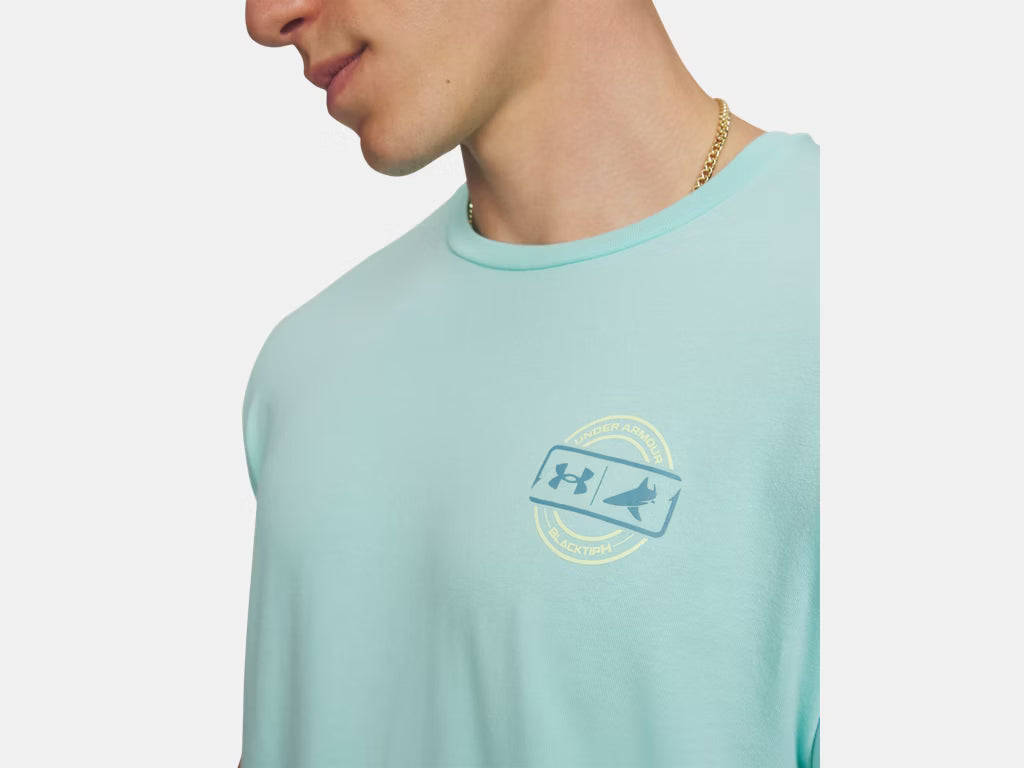 Under Armour x BlacktipH Men's Fish Species Marlin Graphic Shirt Chest - Neo Turquoise - BlacktipH