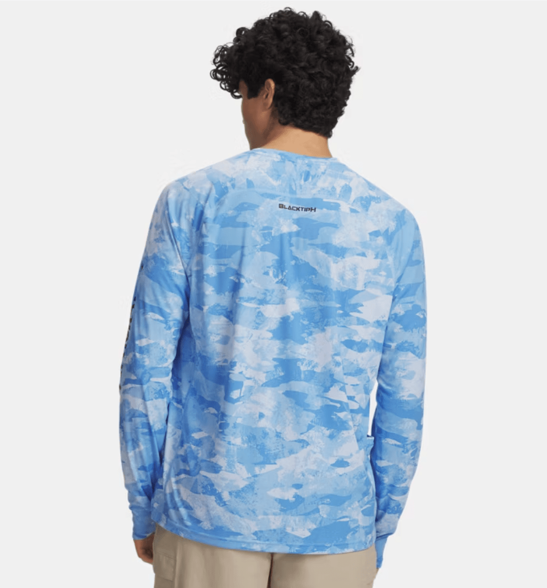 Under Armour x BlacktipH Men’s Fish Elite Camo Performance Long Sleeve Crew - Blue - BlacktipH
