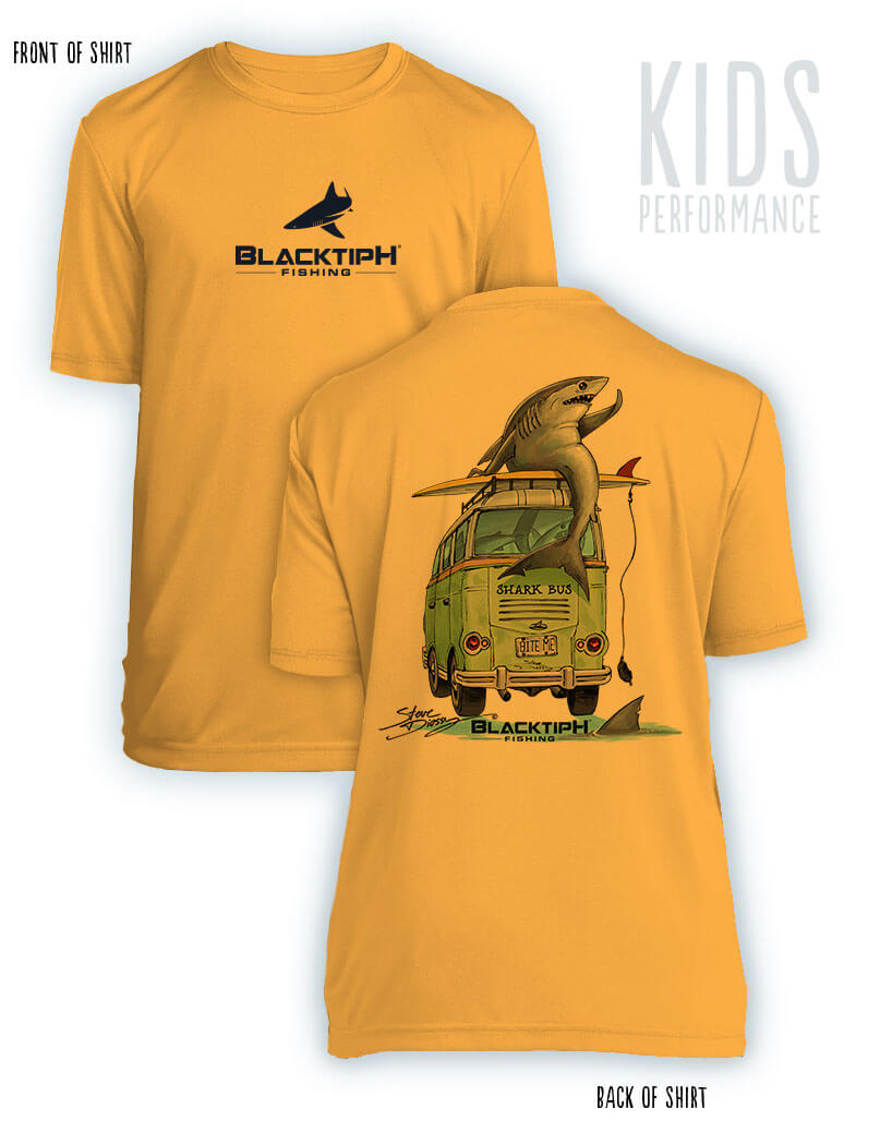 BlacktipH "Shark Bus" Youth with Polyblend Fabric Short Sleeve Shirt - ft. Steve Diossy Art