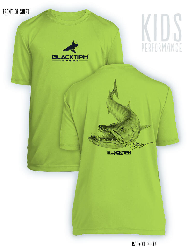 BlacktipH "Barracuda" Youth with Polyblend Fabric Short Sleeve Shirt - ft. Steve Diossy Art