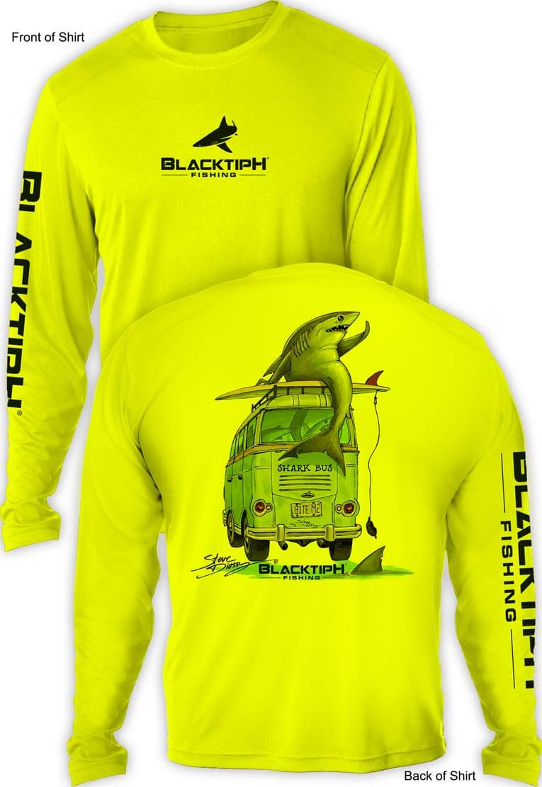 BlacktipH Performance Shirt Long Sleeve "Shark Bus" Featuring Steve Diossy with UPF 50+ Protection