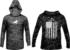 BlacktipH Patriotic Performance Distressed Hoodie with UPF 50+ Protection