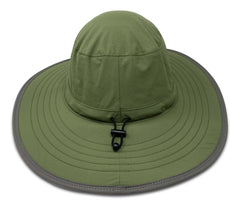 BlacktipH Green Bucket Fishing Hat with Rubber Patch - Back View