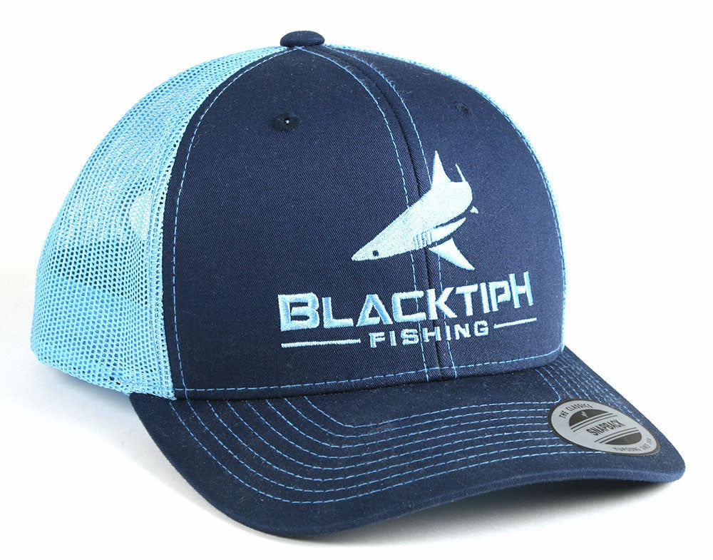 BlacktipH Classic Snapback Hat Ocean Blue with Rubber Patch adult Unisex, Size: One Size