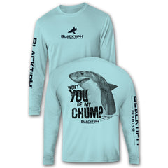 BlacktipH Performance Long Sleeve Shark-Chum Featuring Steve Diossy Art with UPF 50+ Protection