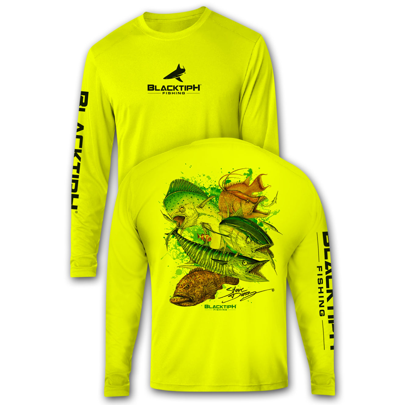 BlacktipH Performance Shirt Long Sleeve Grandslam Featuring Steve Diossy Art with UPF 50+ Protection