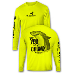BlacktipH Performance Long Sleeve Shark-Chum Featuring Steve Diossy Art with UPF 50+ Protection