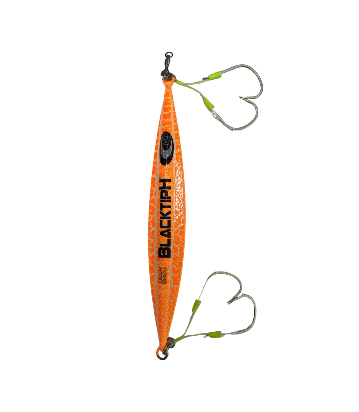 Slow Pitch JYG Orange Crackle 200g in 4/0 Hook - BlacktipH