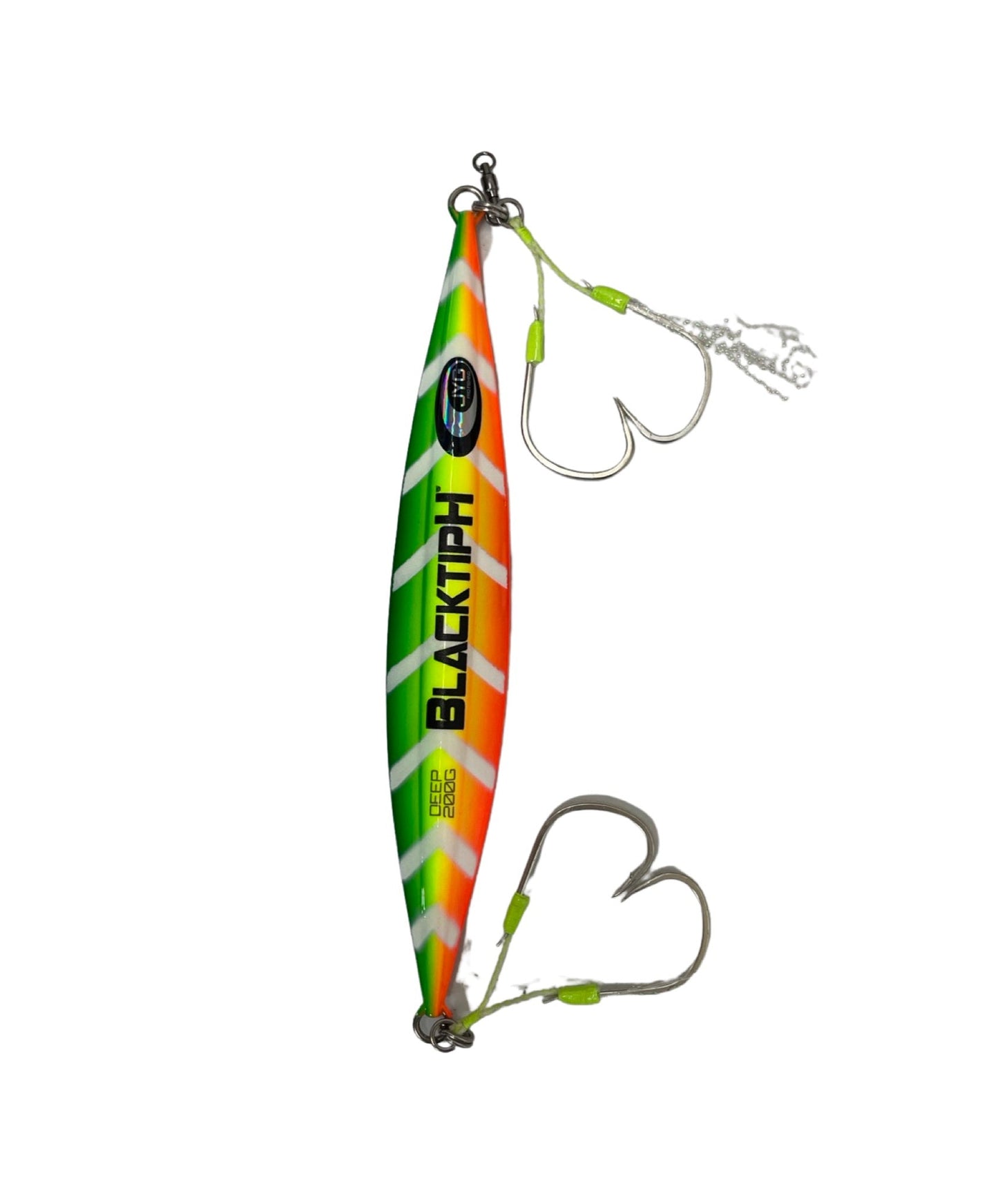 Slow Pitch JYG Rasta 200g in 4/0 Hook - BlacktipH
