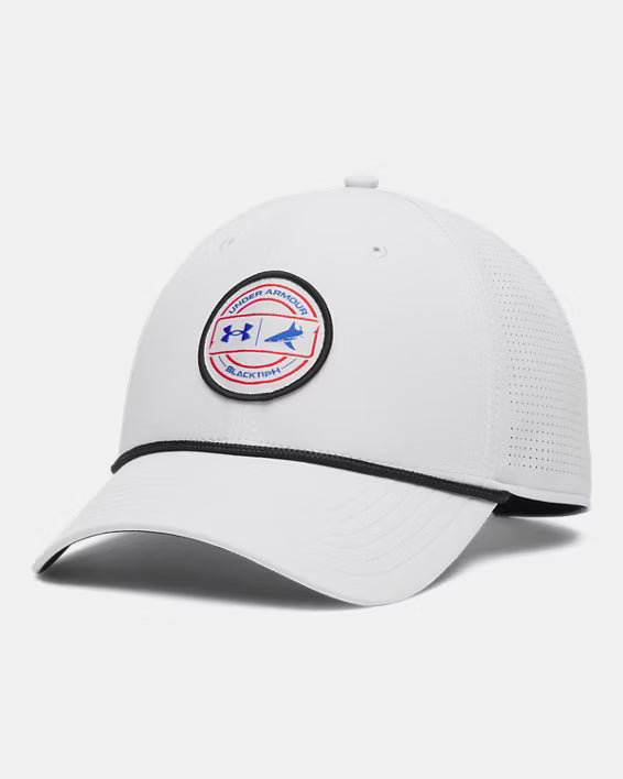 UA x BlacktipH Light Grey Fishing Hat | Off-White Adjustable Snapback