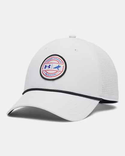 UA x BlacktipH Light Grey Fishing Hat | Off-White Adjustable Snapback
