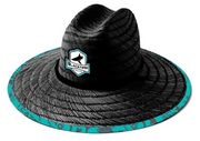 BlacktipH Straw Hat - Turquoise Blue - Black