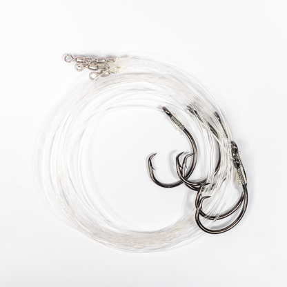 BlacktipH Mustad Live Bait Rigs with 7/0 Black Nickel Circle Hook and Premium Rosco Swivel - Medium 5 Pack