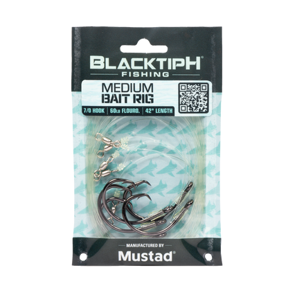BlacktipH Mustad Live Bait Rigs with 7/0 Black Nickel Circle Hook and Premium Rosco Swivel - Medium 5 Pack
