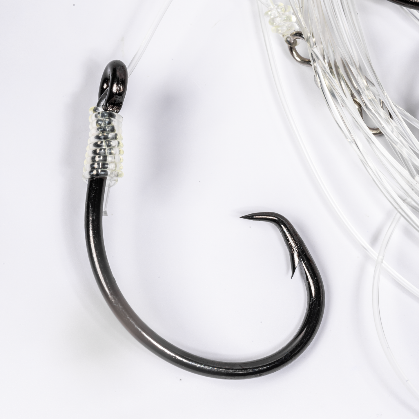 BlacktipH Mustad Live Bait Rigs with 7/0 Black Nickel Circle Hook and Premium Rosco Swivel - Medium 5 Pack
