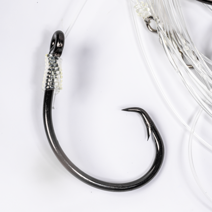 BlacktipH Mustad Live Bait Rigs with 7/0 Black Nickel Circle Hook and Premium Rosco Swivel - Medium 5 Pack