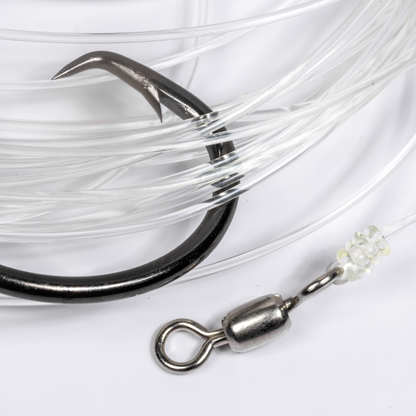 BlacktipH Mustad Live Bait Rigs with 7/0 Black Nickel Circle Hook and Premium Rosco Swivel - Medium 5 Pack