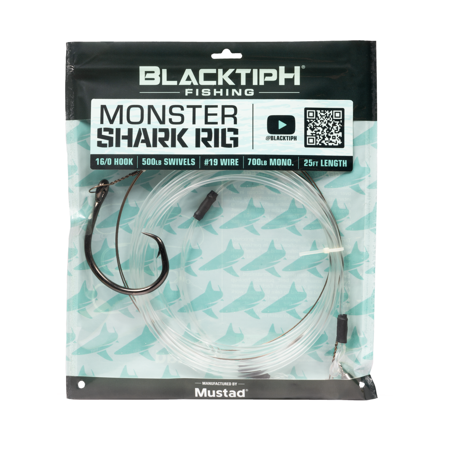BlacktipH Monster Shark Rig with 700lb Monofilament Fishing Line and 500lb 6/0 Rosco Swivels