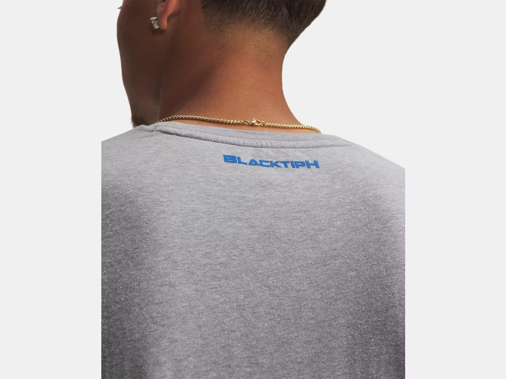 Under Armour x BlacktipH Men's Fish Species USA Graphic Shirt Upper Back - Steel Light Heather - BlacktipH