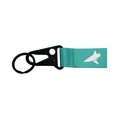 Aqua Lanyard with Crane clip - BlacktipH