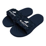 BlacktipH Fishing Navy Patterned Slides with EVA Midsole