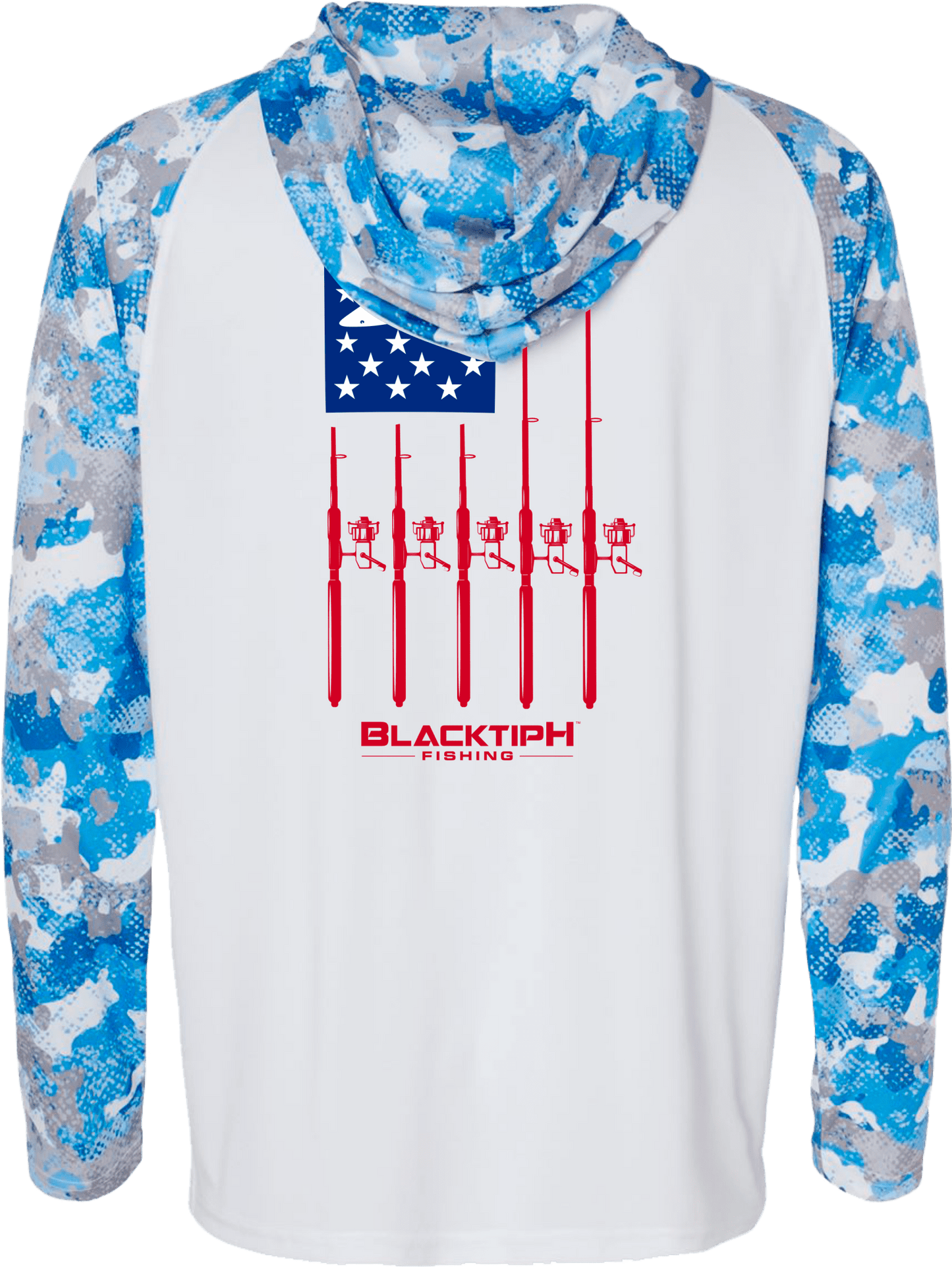 Camo Reels and Rods Performance Long Sleeve Hoodie - BlacktipH