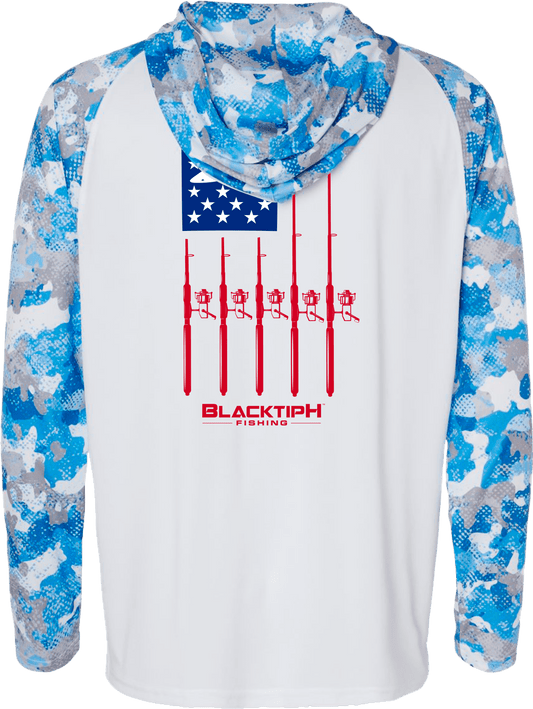 Camo Reels and Rods Performance Long Sleeve Hoodie - BlacktipH