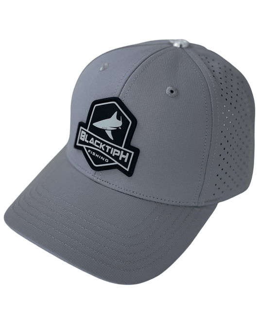 Grey PVC Performance Snapback Hat - BlacktipH