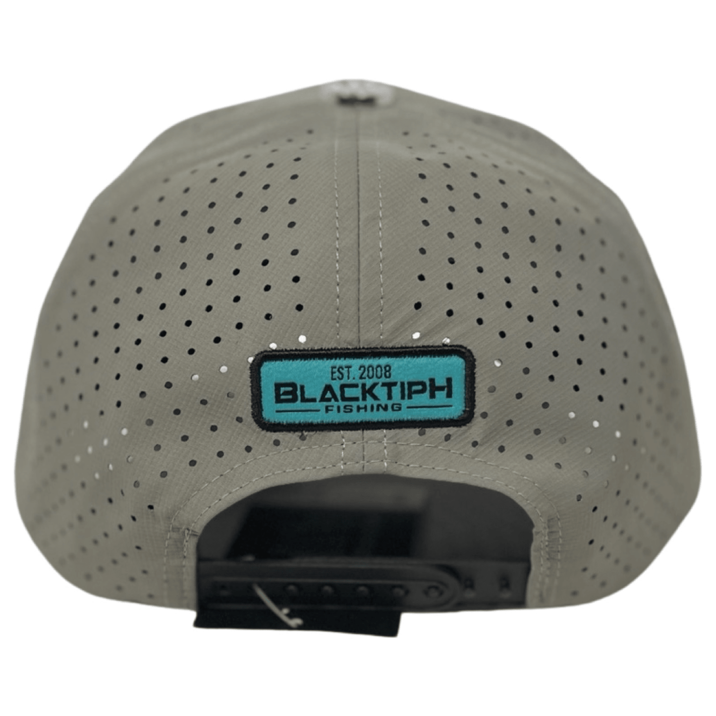 Grey Turquoise PVC Performance Snapback Hat - BlacktipH