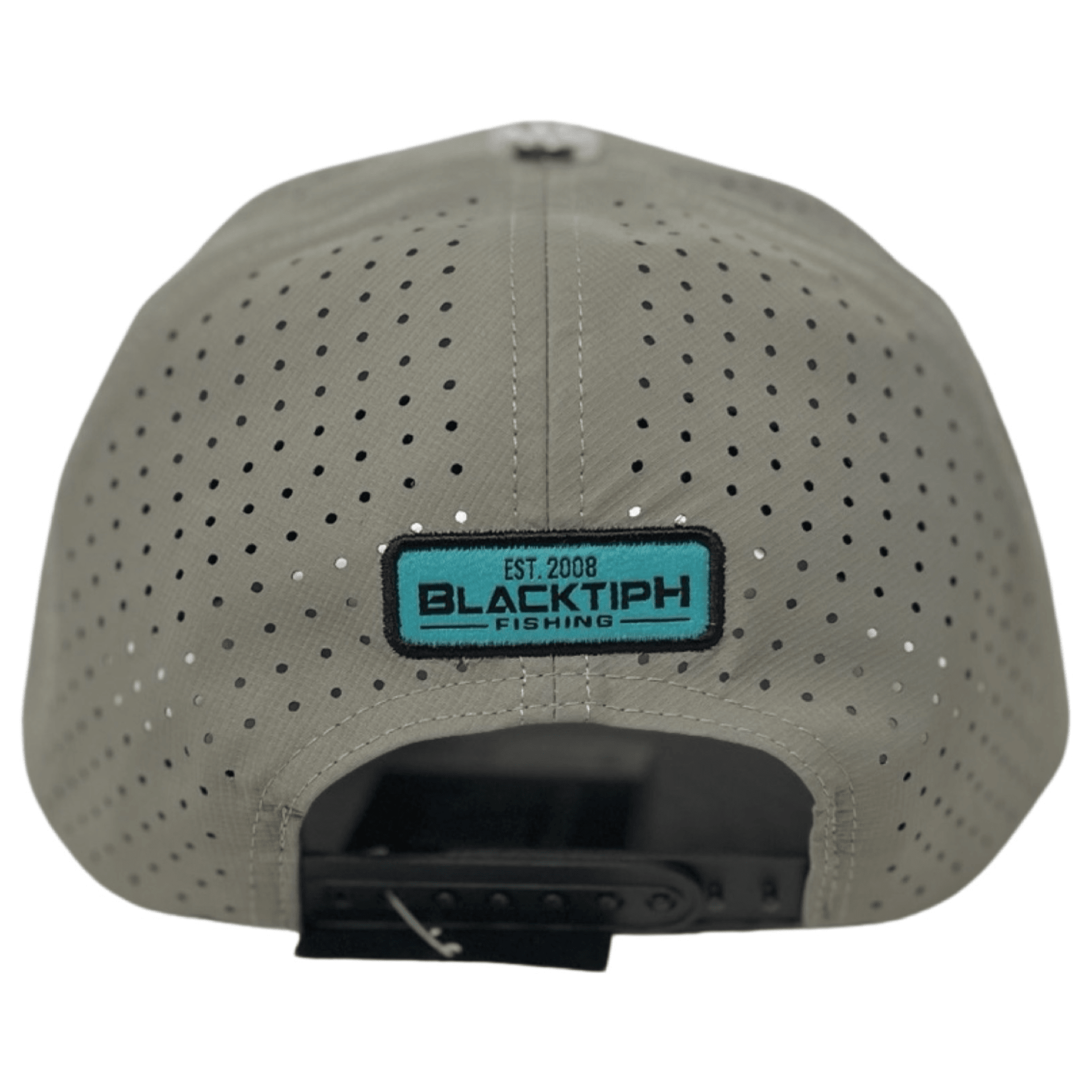 Grey Turquoise PVC Performance Snapback Hat - BlacktipH