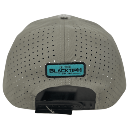 Grey Turquoise PVC Performance Snapback Hat - BlacktipH