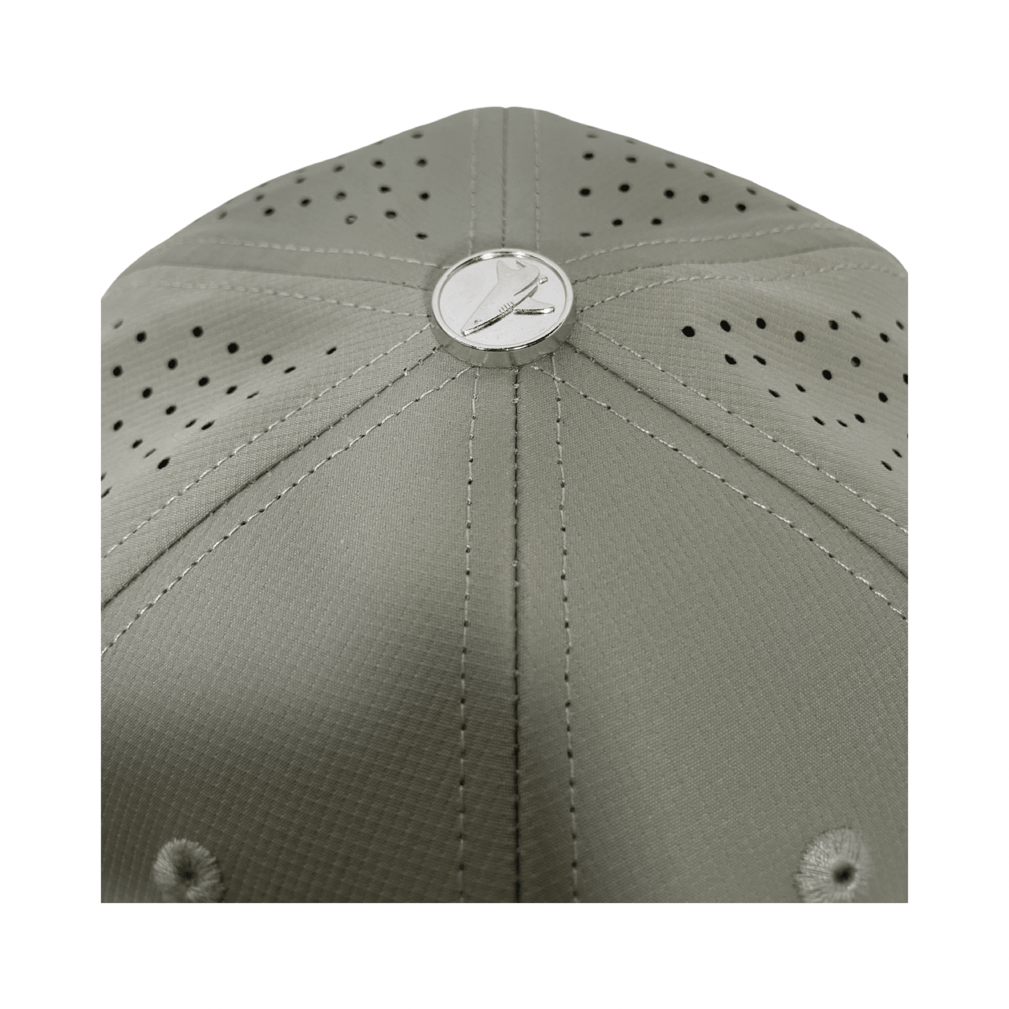 Grey Turquoise PVC Performance Snapback Hat - BlacktipH