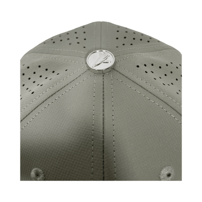 Grey Turquoise PVC Performance Snapback Hat - BlacktipH