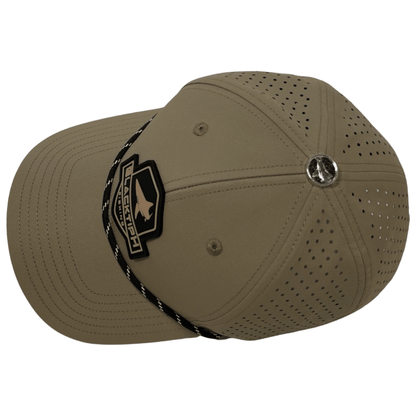 Khaki PVC Performance Snapback Hat - BlacktipH