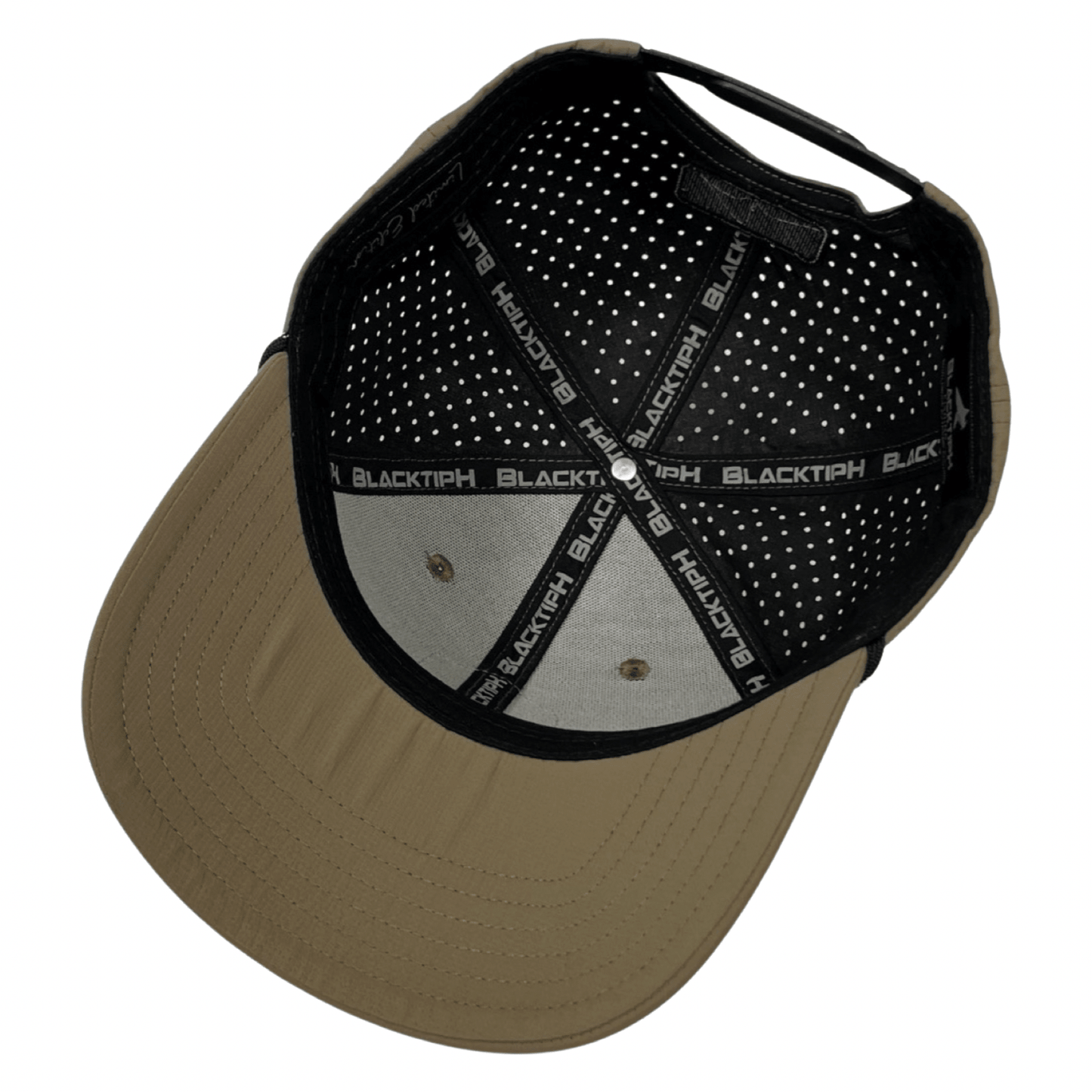 Khaki PVC Performance Snapback Hat - BlacktipH