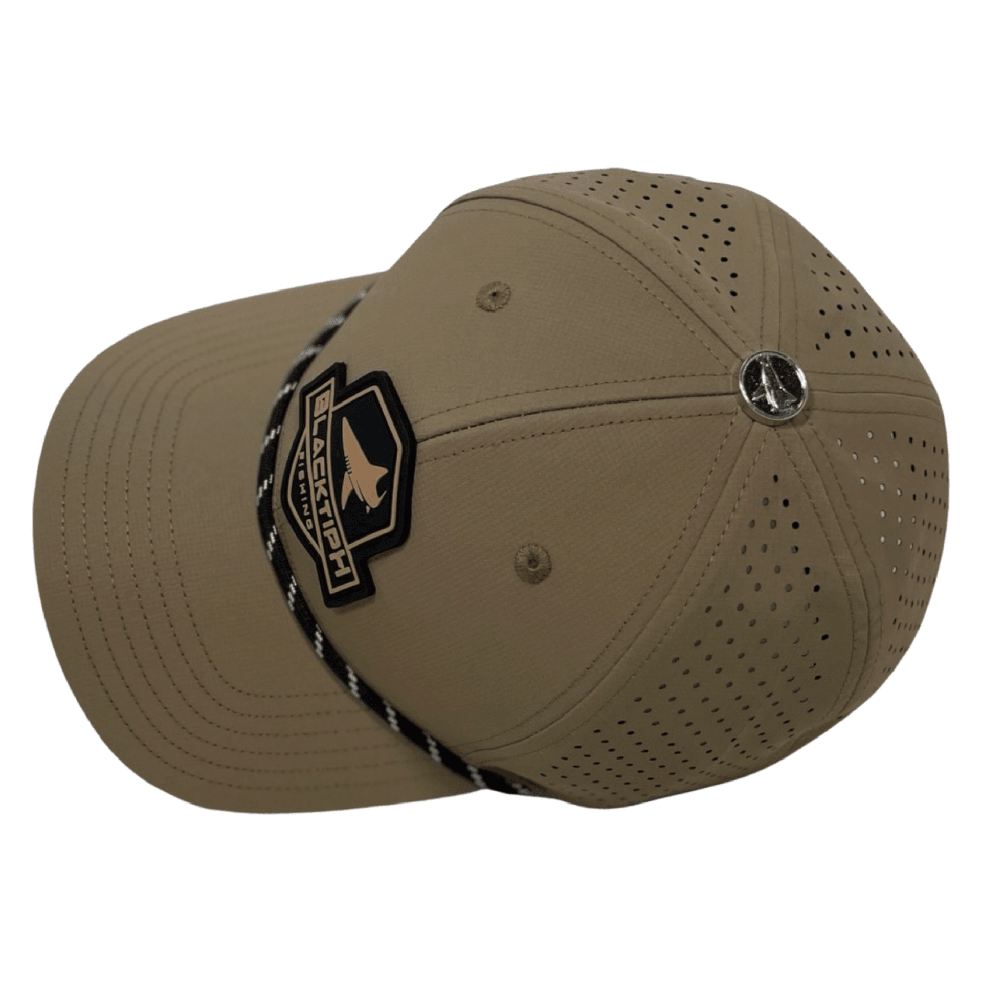 Khaki PVC Performance Snapback Hat - BlacktipH