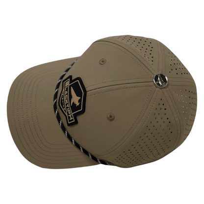 Khaki PVC Performance Snapback Hat - BlacktipH