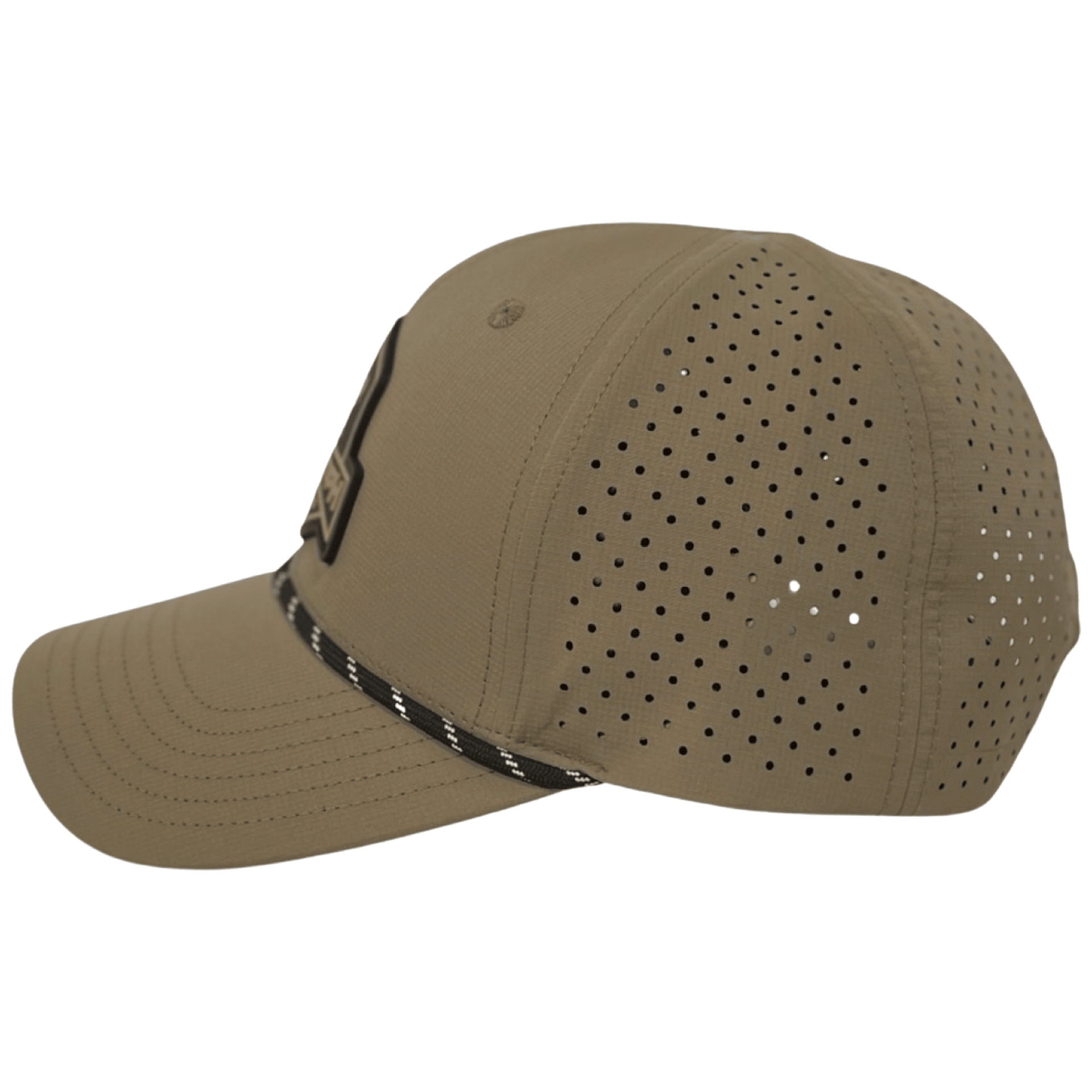 Khaki PVC Performance Snapback Hat - BlacktipH