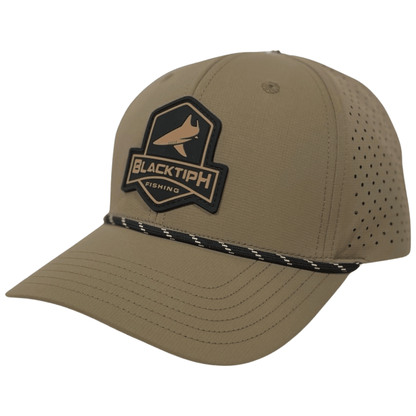 Khaki PVC Performance Snapback Hat - BlacktipH