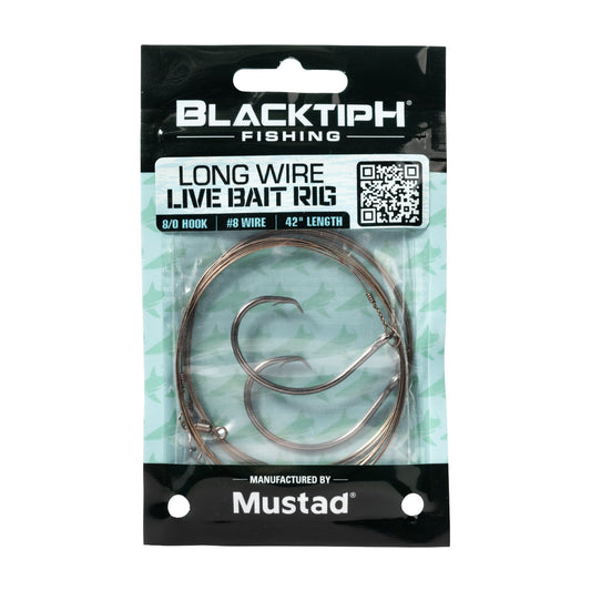 Mustad BlacktipH Long Wire Live Bait Rig - BlacktipH