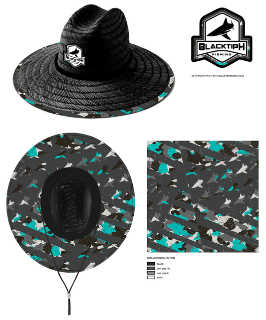 Straw Hat Stars and Stripes - Black - BlacktipH