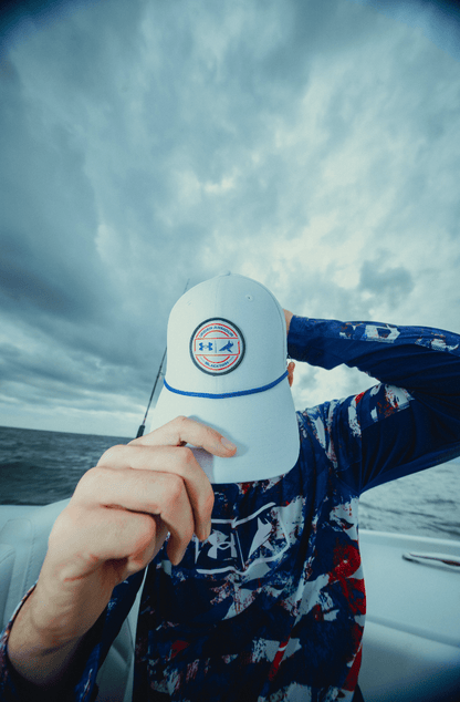 UA x BlacktipH Light Grey Fishing Hat | Off - White Adjustable Snapback - BlacktipH