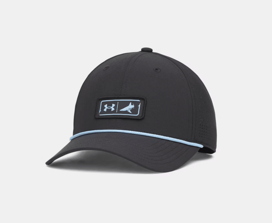 UA x BlacktipH Men’s Fishing Hat - Performance Adjustable Snapback Black - BlacktipH