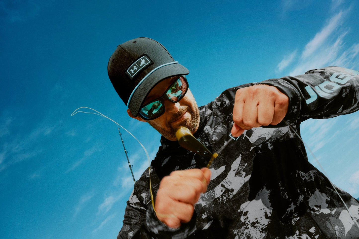 UA x BlacktipH Men’s Fishing Hat - Performance Adjustable Snapback Black - BlacktipH