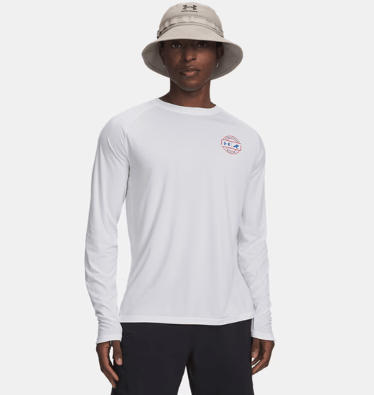Under Armour x BlacktipH Fish Elite Performance Long Sleeve | UPF 40+ Fishing Shirt White - BlacktipH