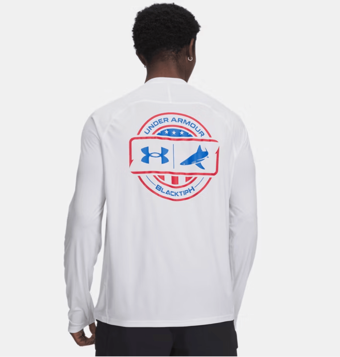 Under Armour x BlacktipH Fish Elite Performance Long Sleeve | UPF 40+ Fishing Shirt White - BlacktipH