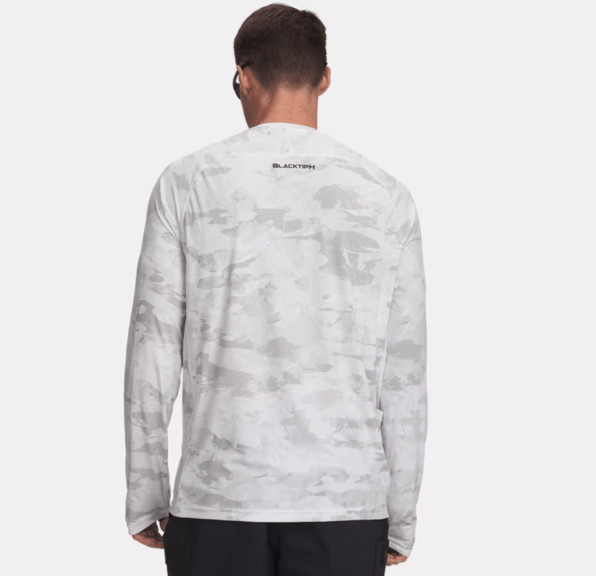 Under Armour x BlacktipH Men’s Fish Elite Camo Performance Long Sleeve Crew - White - BlacktipH