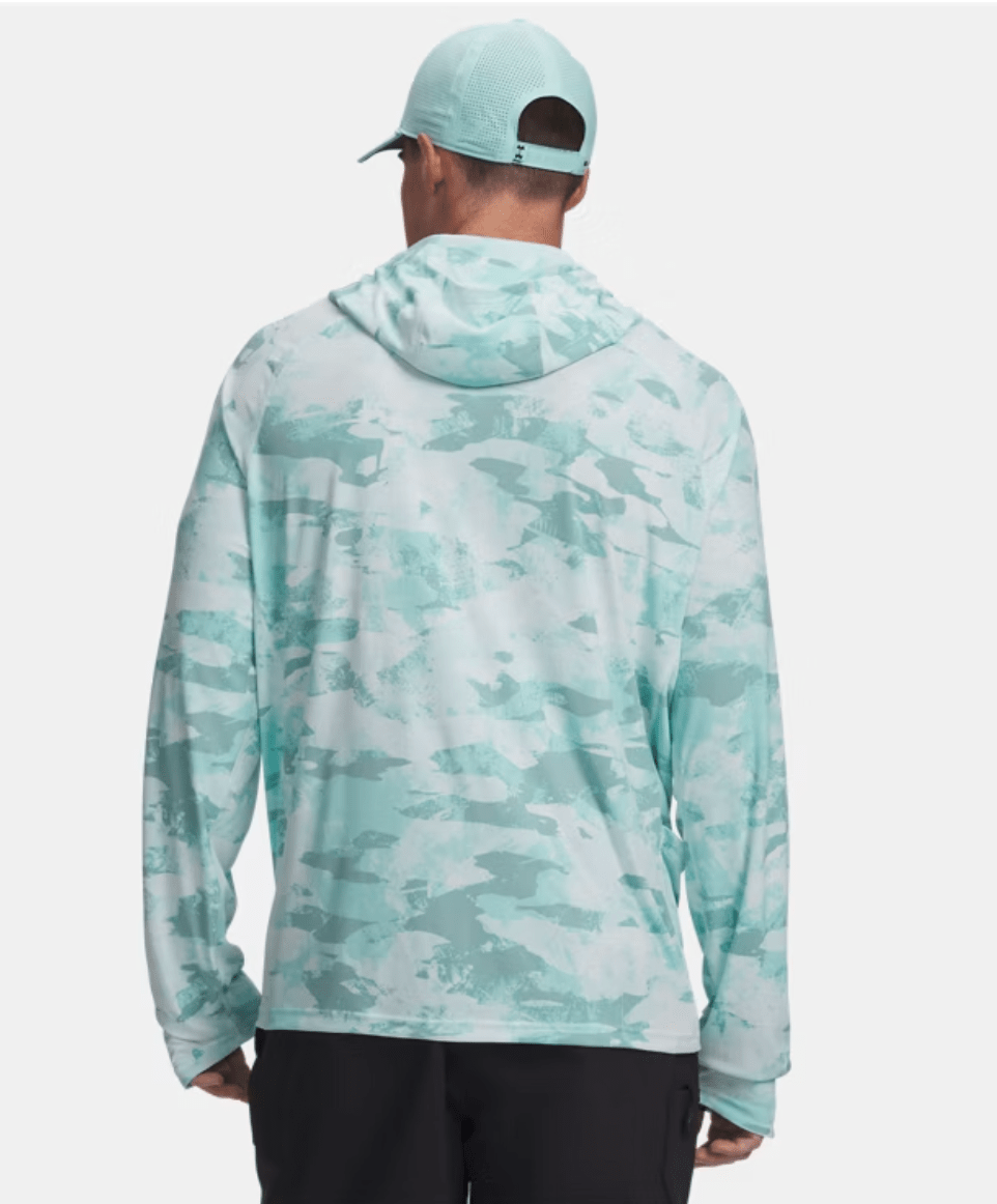 Under Armour x BlacktipH Men’s Fish Elite Performance Camo Hoodie - Neo Turquoise - BlacktipH