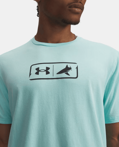 Under Armour x BlacktipH Men’s Fish Logo T-Shirt - Neo Turquoise - BlacktipH